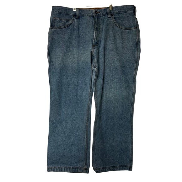 Duluth Trading Co Jeans 40x28 Mens Blue Denim Carpenter Work Pants Ranch Cowboy - Picture 1 of 8